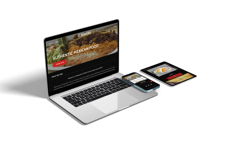 A Laptop, cell phone, and tablet displaying websites created by the valley web design